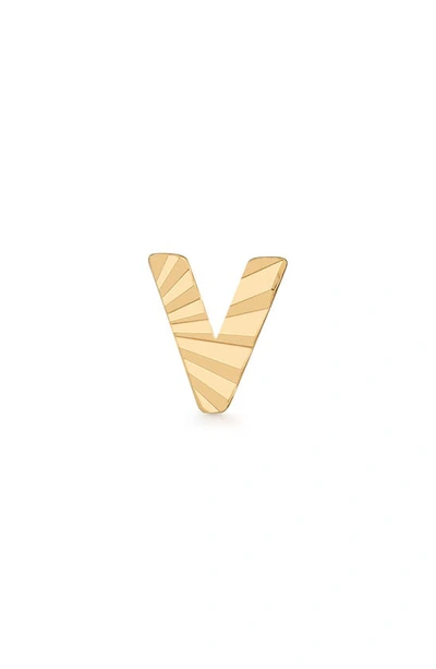 Made By Mary Initial Single Stud Earring In Gold - V