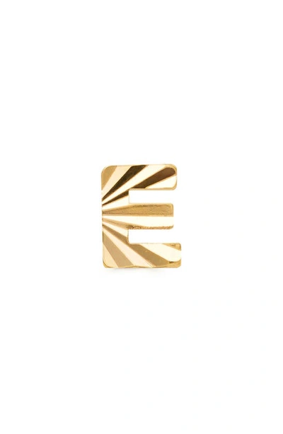 Made By Mary Initial Single Stud Earring In Gold - E