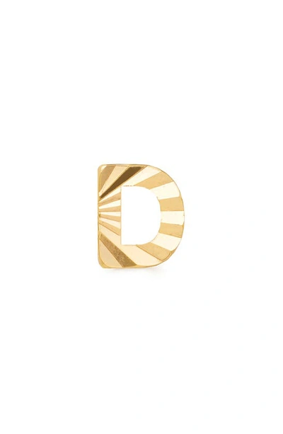 Made By Mary Initial Single Stud Earring In Gold - D