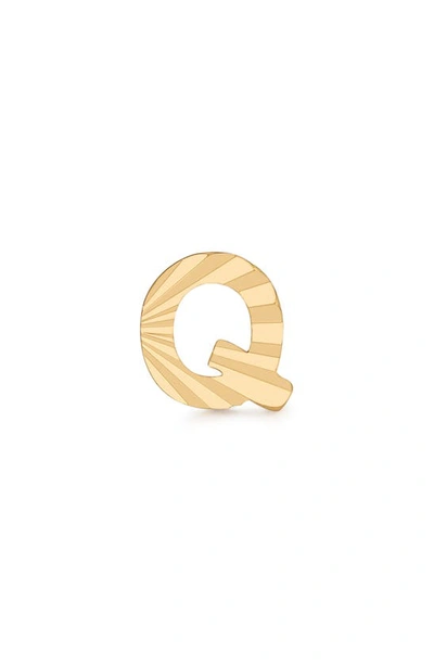 Made By Mary Initial Single Stud Earring In Gold - Q