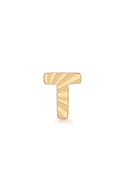 Made By Mary Initial Single Stud Earring In Gold - T