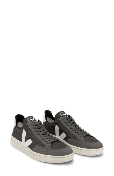 Veja V-12 Vegan Suede-trimmed B-mesh Sneakers In Grafite White