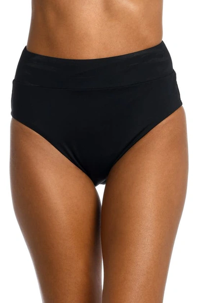 La Blanca High-waisted Bikini Bottoms In Black