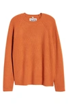Schott Ribbed Raglan Sleeve Wool Sweater In Rust