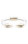 Alexis Bittar Mirrored Pyramid Brake Hinge Bracelet In Clear