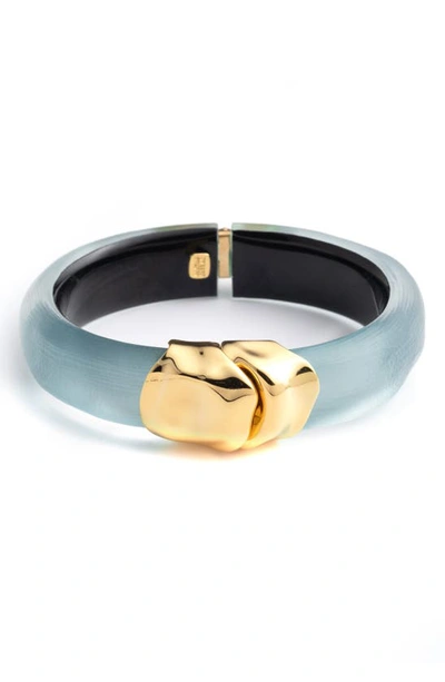 Alexis Bittar Molten Hinge Bracelet In Blue/gold