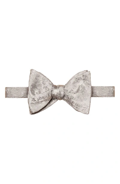 Eton Floral Jacquard Silk Bow Tie In Grey