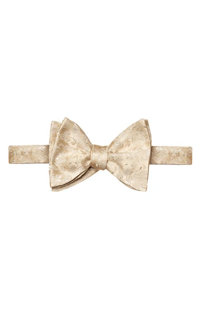 Eton Floral Jacquard Silk Bow Tie In Brown