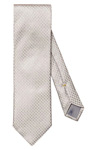 Eton Solid Jacquard Silk Tie In Grey
