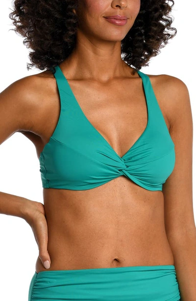 La Blanca Island Goddess Twist Underwire Bikini Top In Emerald