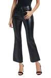 Good American Good Legs Crop Faux Leather Mini Bootcut Pants In Black