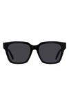 Givenchy 56mm Day Square Sunglasses In Shiny Black / Smoke