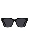 Givenchy 56mm Day Square Sunglasses In Shiny Black/smoke
