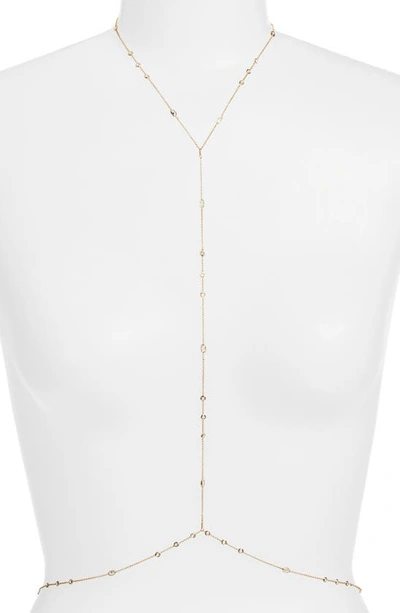 Vidakush Rain Drop Station Body Chain In Gold