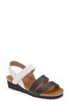 Naot 'kayla' Sandal In White/ Black Leather