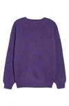 Drake's Brushed Lambswool Crewneck Sweater In Dark Purple