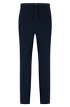 Hugo Boss Waffle Cotton Blend Pajama Pants In Dark Blue