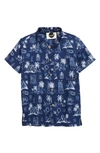 Boardies Kids' Tulum Print Button-up Shirt In Blue
