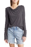 Free People Kimmi Long Sleeve Top In Black