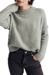 Madewell Havener Cable Pullover Sweater In Frosted Sage