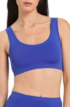 Hanro Touch Feeling Crop Top In Dazzling Blue