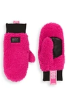 Ugg Fleece Mittens In Neon Pink