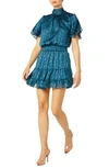 Misa Saffie Mini Dress In Holiday Teal