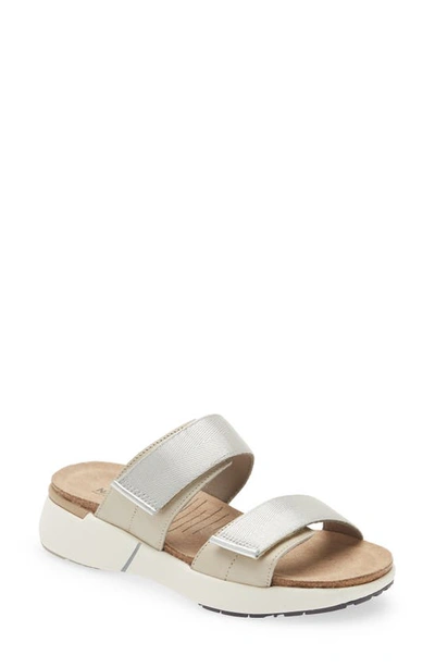 Naot Calliope Slide Sandal In Ivory/ Silver