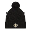 New Era Black New Orleans Saints Toasty Cuffed Knit Hat With Pom In Black