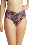 Hanky Panky Printed Retro Lace Thong In Multicolor