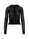 Dolce & Gabbana Black Cardigan With All-over Logo In Nero