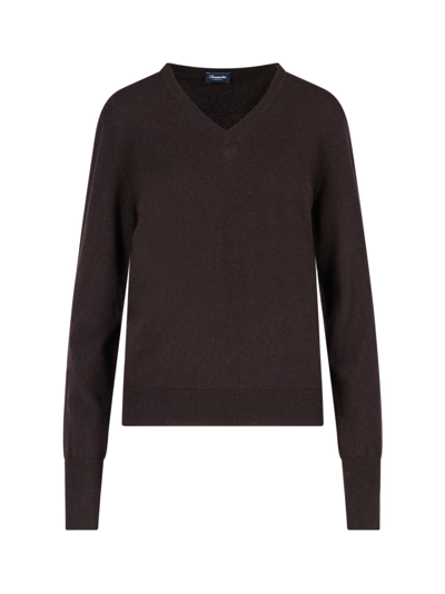 Drumohr V-neck Sweater In Brown