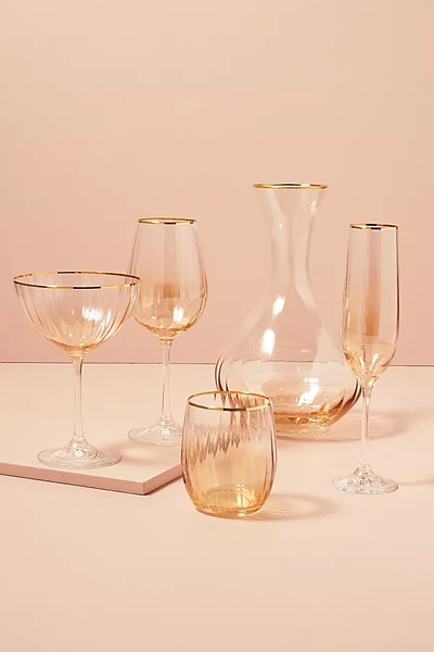 Anthropologie Set Of 4 Waterfall Gin Glasses