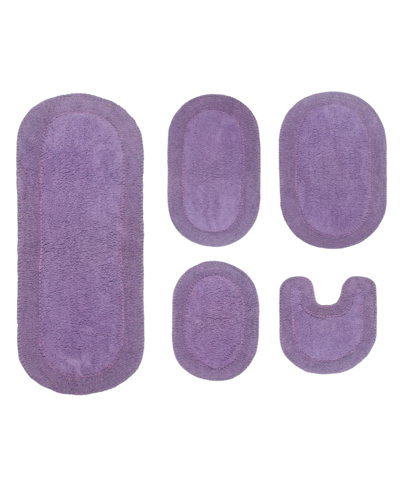 Home Weavers Double Ruffle 5-pc. Bath Rug Set In Purple