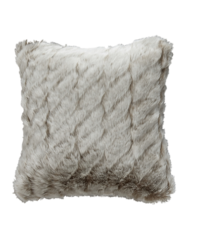 Michael Aram Faux Fur Acrylic Polyester 20" X 20" Decorative Pillow In Gray