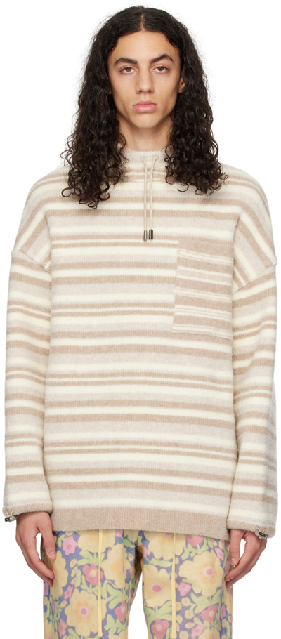 Jacquemus La Maille Carozzu Hooded Sweater In Beige