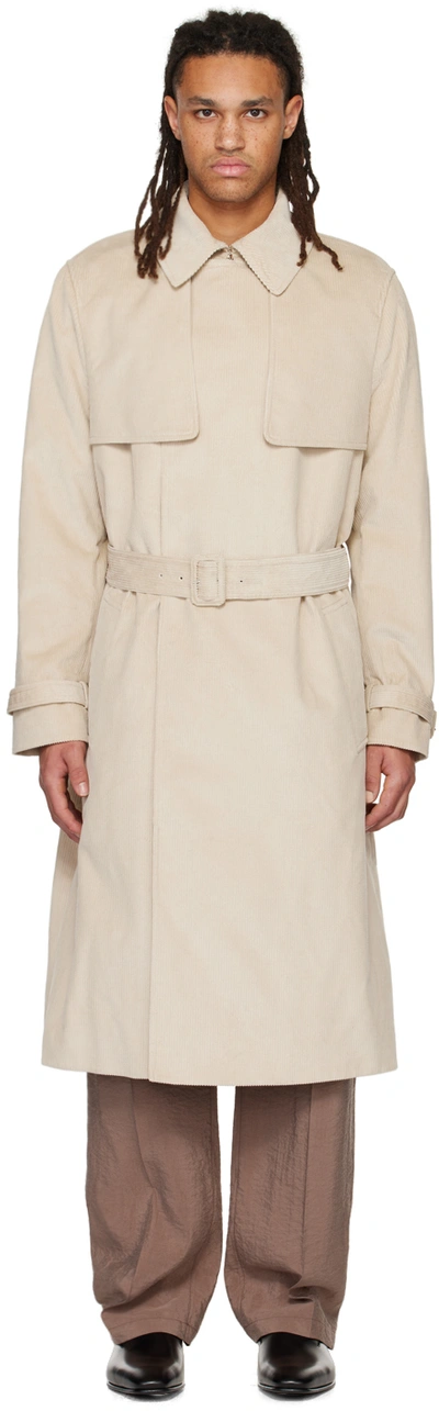 Gabriela Hearst Miklos Cotton-corduroy Trench Coat In Ecru