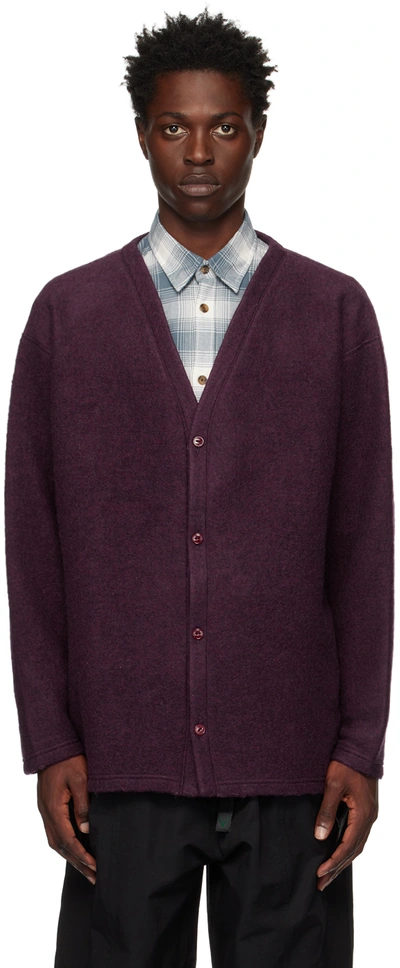 South2 West8 Purple Brushed Cardigan In C-purple