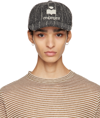 Isabel Marant Tyron Pintsriped Herringbone Logo Cap In Grey