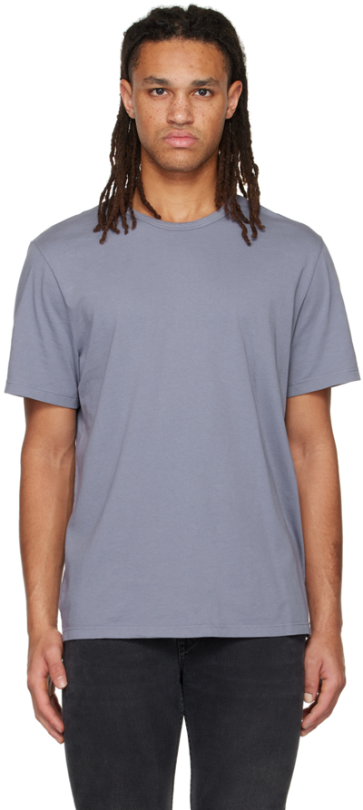 Vince Blue Garment Dye T-shirt In Coastal/ Sea Stone