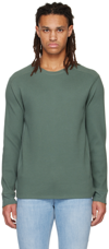 Vince Khaki Thermal Long Sleeve T-shirt In Seafern-933sef