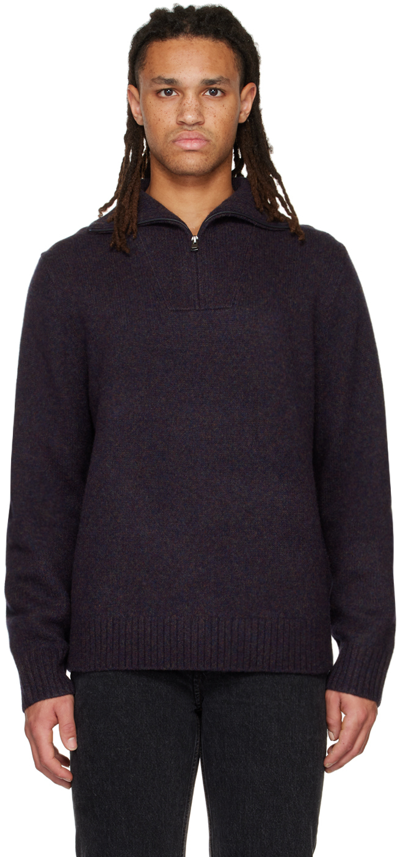 Vince Purple Mélange Sweater In Dk Hyperion-540dkh