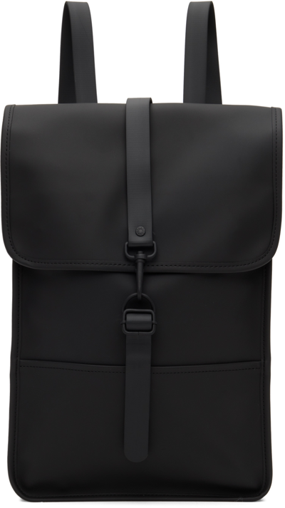 Rains Black Mini Waterproof Backpack In 01 Black