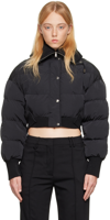 Jacquemus Caraco Layered Ribbed-knit And Quilted Shell Jacket In 990 Black