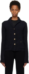 LOW CLASSIC BLACK SOFT COLLAR CARDIGAN