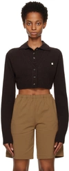 Low Classic Brown School Cardigan Twinset In Brown