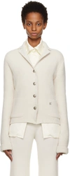 Low Classic Off-white Soft Collar Cardigan In Light Beige
