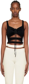 Andreädamo Black Cutout Tank Top In 004 0473 Black