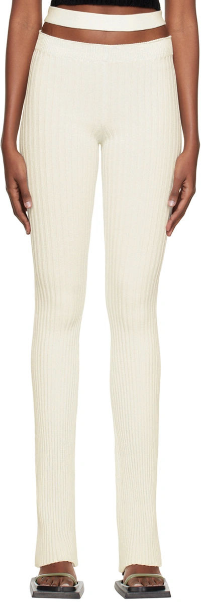 Andreädamo Off-white Cutout Trousers In 000 0474 Ivory