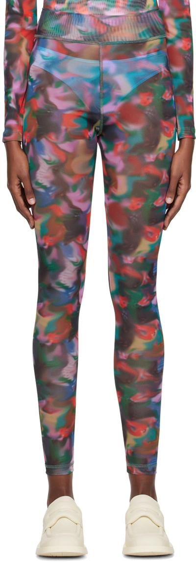 Henrik Vibskov Multicolor Print Leggings In Brush Strokes Light